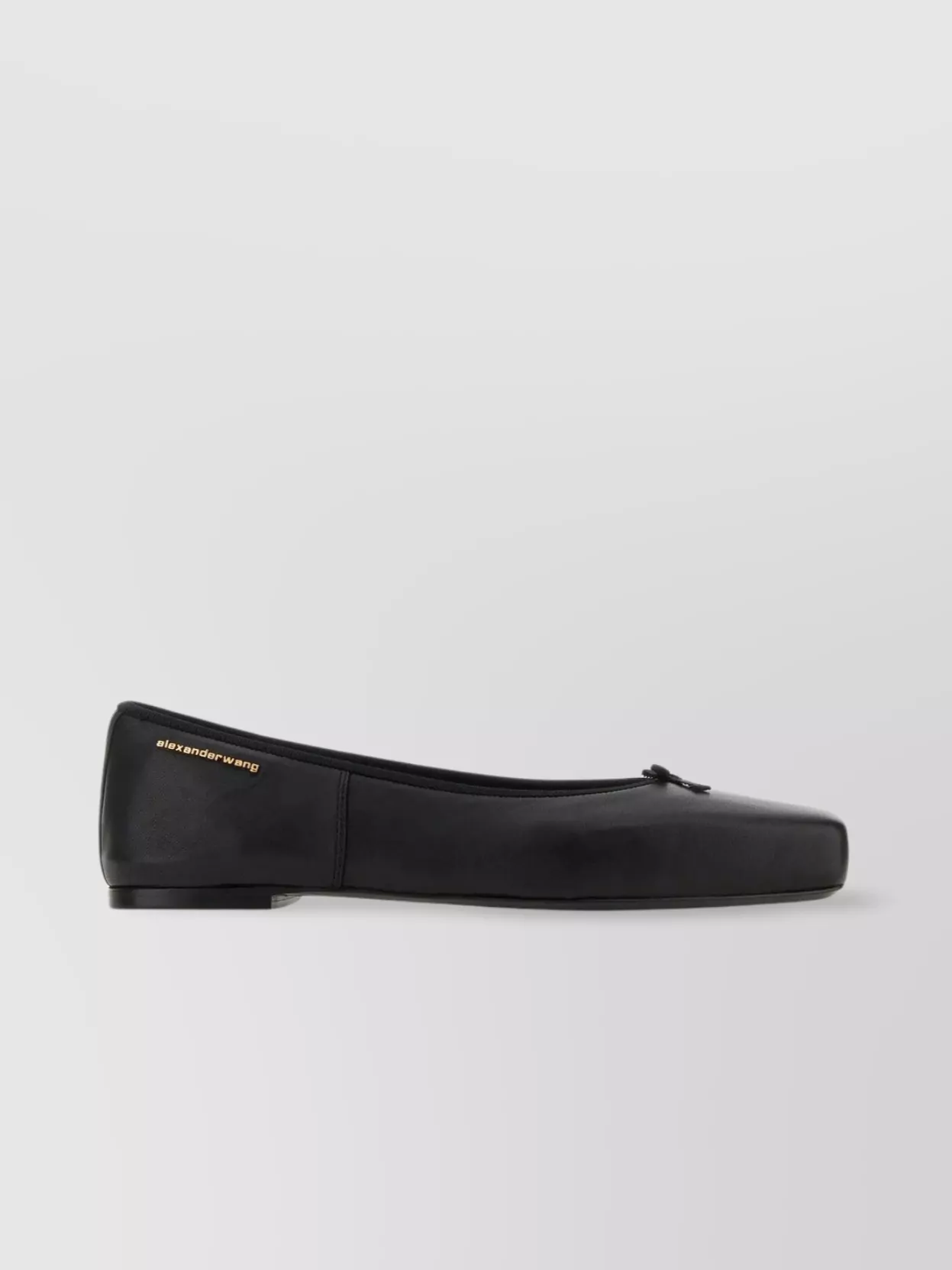 Shop Alexander Wang Pebble Leather Knot Ballerinas In Black