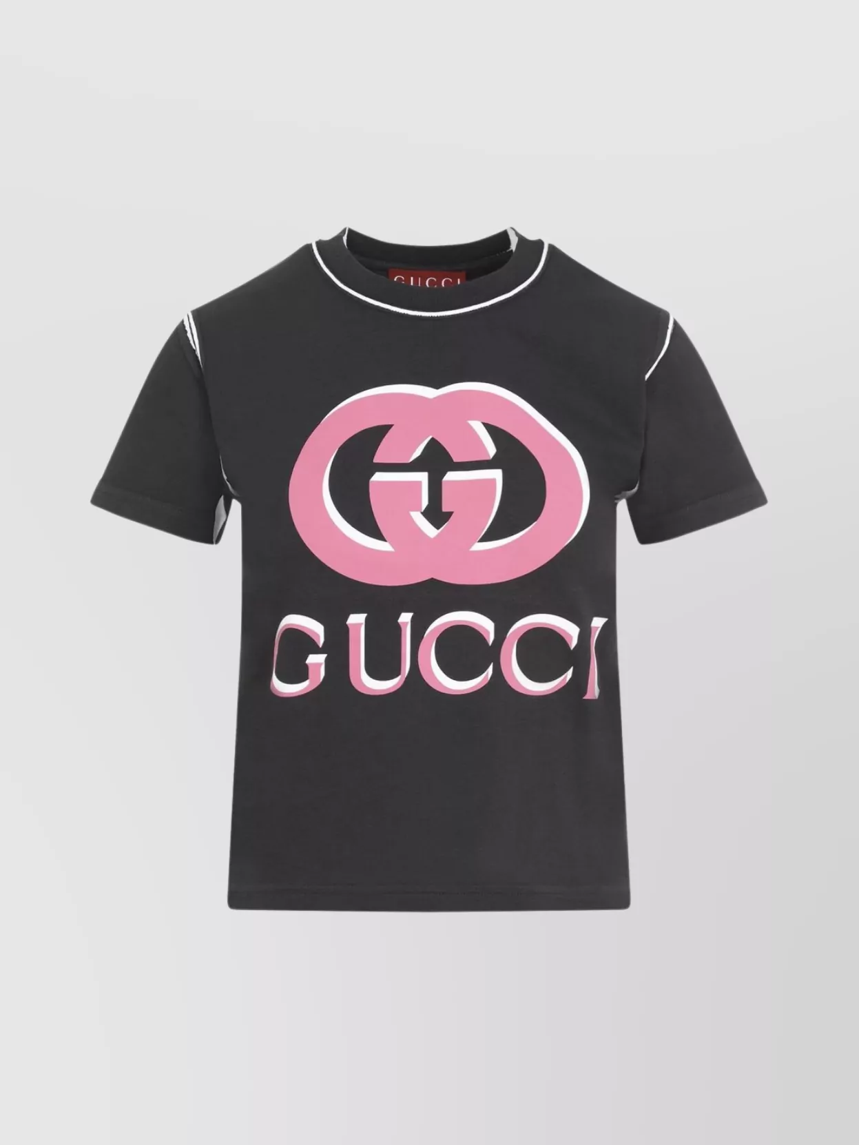 Shop Gucci Retro Piping Crew Neck Top In Black