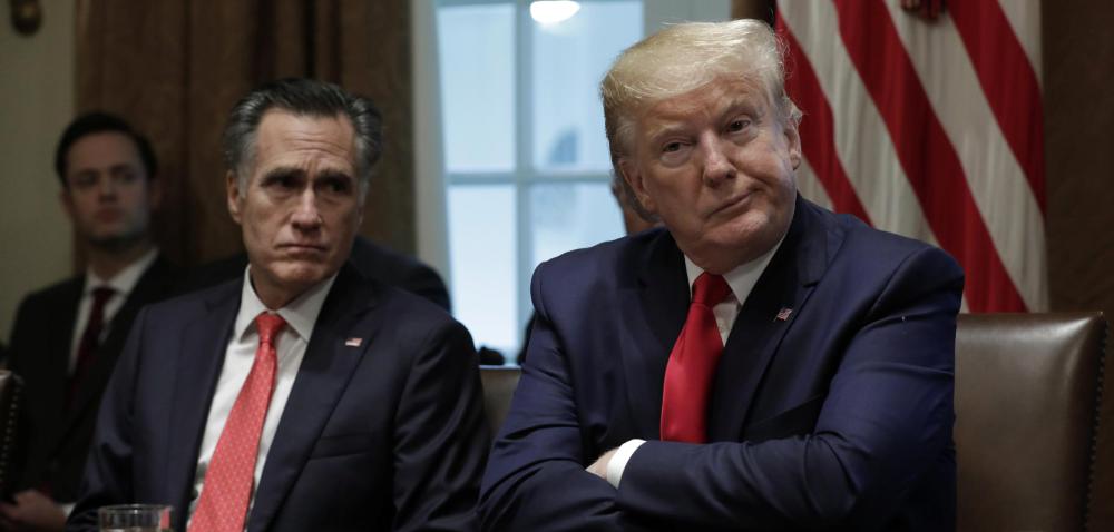 Mitt Romney (l.) 2019 mit dem damaligen Präsidenten Donald Trump im Weißen Haus