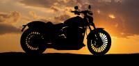 Motorcycle at sunset. Road Adventure