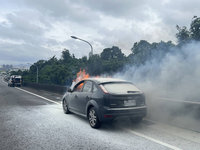 台74甲花壇至台中路段火燒車  幸無人受傷