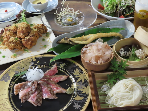 素麺と地産地消の食材を使ったヒュージョン料理がお楽しみいただけます♪