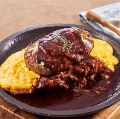 焼きオムドリアとデミグラスハンバーグ