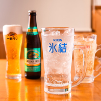 お得な生ビール！飲みごたえ満点、料理との相性も抜群！