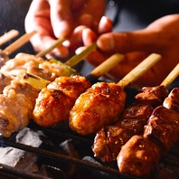 【熟成鶏】強火で一気に焼き上げる焼き鳥