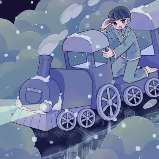 Winter snow train