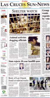 Las Cruces Sun News front page 2008-07-25.jpg