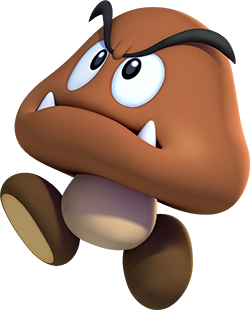 Goombas are typically coloured brown, featuring two feet and no arms, and are commonly mistaken to be shittake mushrooms.