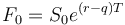 F_0 = S_0 e^{(r-q)T}