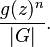 \frac{g(z)^n}{|G|}.