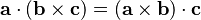 
  \mathbf{a}\cdot (\mathbf{b}\times \mathbf{c}) =
 (\mathbf{a}\times \mathbf{b})\cdot \mathbf{c}
