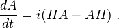 
{dA\over dt} = i( H A - A H ) ~ .
