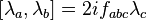 \left[\lambda_a, \lambda_b \right] = 2i f_{abc}\lambda_c