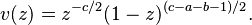 v(z)=z^{-c/2}(1-z)^{(c-a-b-1)/2}.