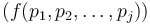 \left( f(p_1, p_2, \ldots, p_j) \right)