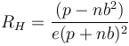 R_H=\frac{(p-nb^2)}{e(p+nb)^2}