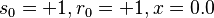 s_{0}=+1, r_{0}=+1, x=0.0 \, 