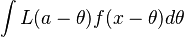 \int L(a-\theta) f(x-\theta) d\theta