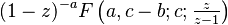 (1-z)^{-a} F \left (a,c-b;c; \tfrac{z}{z-1} \right )