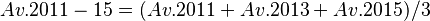 Av. 2011-15 = (Av.2011 + Av.2013 + Av.2015) / 3