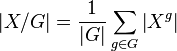 \left|X/G\right|=\frac{1}{\left|G\right|}\sum_{g\in G}\left|X^g\right|