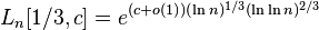 L_n[1/3, c] = e^{(c+o(1))(\ln n)^{1/3}(\ln \ln n)^{2/3}}