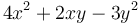 4x^2 + 2xy - 3y^2