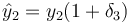 \hat{y}_2 = y_2(1+\delta_3)