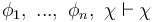  \phi_1, \ ... , \ \phi_n, \ \chi \vdash \chi 