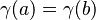 \gamma(a) = \gamma(b)