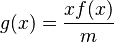  g(x) = \frac { x f(x) } { m } 