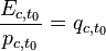 \frac{E_{c,t_0}}{p_{c,t_0}} = q_{c,t_0}