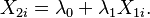  X_{2i} = \lambda_0 + \lambda_1 X_{1i}. 