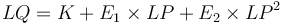 LQ = K + E_1 \times LP + E_2 \times LP^2 