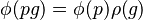 \phi(pg) = \phi(p)\rho(g)