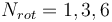 N_{rot}=1,3,6