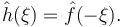 \hat{h}(\xi)=\hat{f}(-\xi).