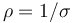 \rho = 1/ \sigma  