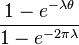 \frac{1-e^{-\lambda \theta}}{1-e^{-2\pi \lambda}}