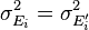 {\sigma}^2_{E_i}={\sigma}^2_{E'_i}