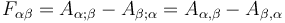 F_{\alpha\beta} = A_{\alpha;\beta} - A_{\beta;\alpha}  = A_{\alpha,\beta} - A_{\beta,\alpha}\!