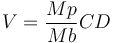 V = \frac{Mp}{Mb}C D