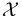 \mathcal{X}