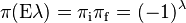 \pi(\mathrm{E}\lambda) = \pi_{\mathrm{i}} \pi_{\mathrm{f}} = (-1)^{\lambda}\,