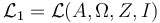 \mathcal{L}_1 = \mathcal{L}(\Alpha,\Omega,\Zeta,\Iota)