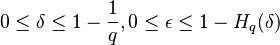 0 \le \delta \le 1-{1\over q}, 0\le \epsilon \le 1- H_q(\delta)