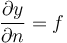 {\partial y \over \partial n}=f