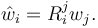 \hat{w}_i = R_i^j w_j.