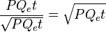 \frac{P Q_e t}{\sqrt{P Q_e t}} = \sqrt{P Q_e t}