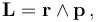 \mathbf{L} = \mathbf{r} \wedge \mathbf{p} \,, 